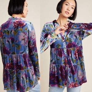 Anthropologie velvet tunic